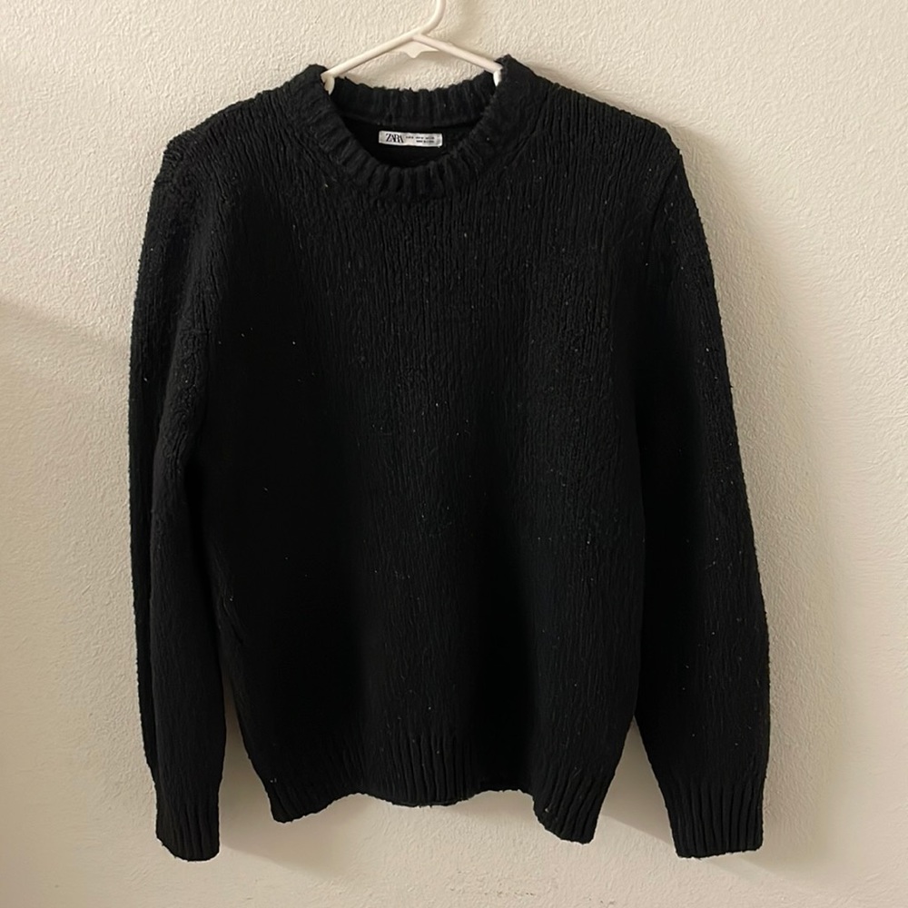Zara black medium speckled sweater